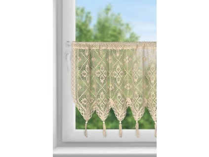 362195 kuchynska cipkovana zaclona martha 150x60cm bezova